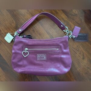 COACH Daisy Liquid Gloss Leather Crossbody Handbag F-20017 Berry